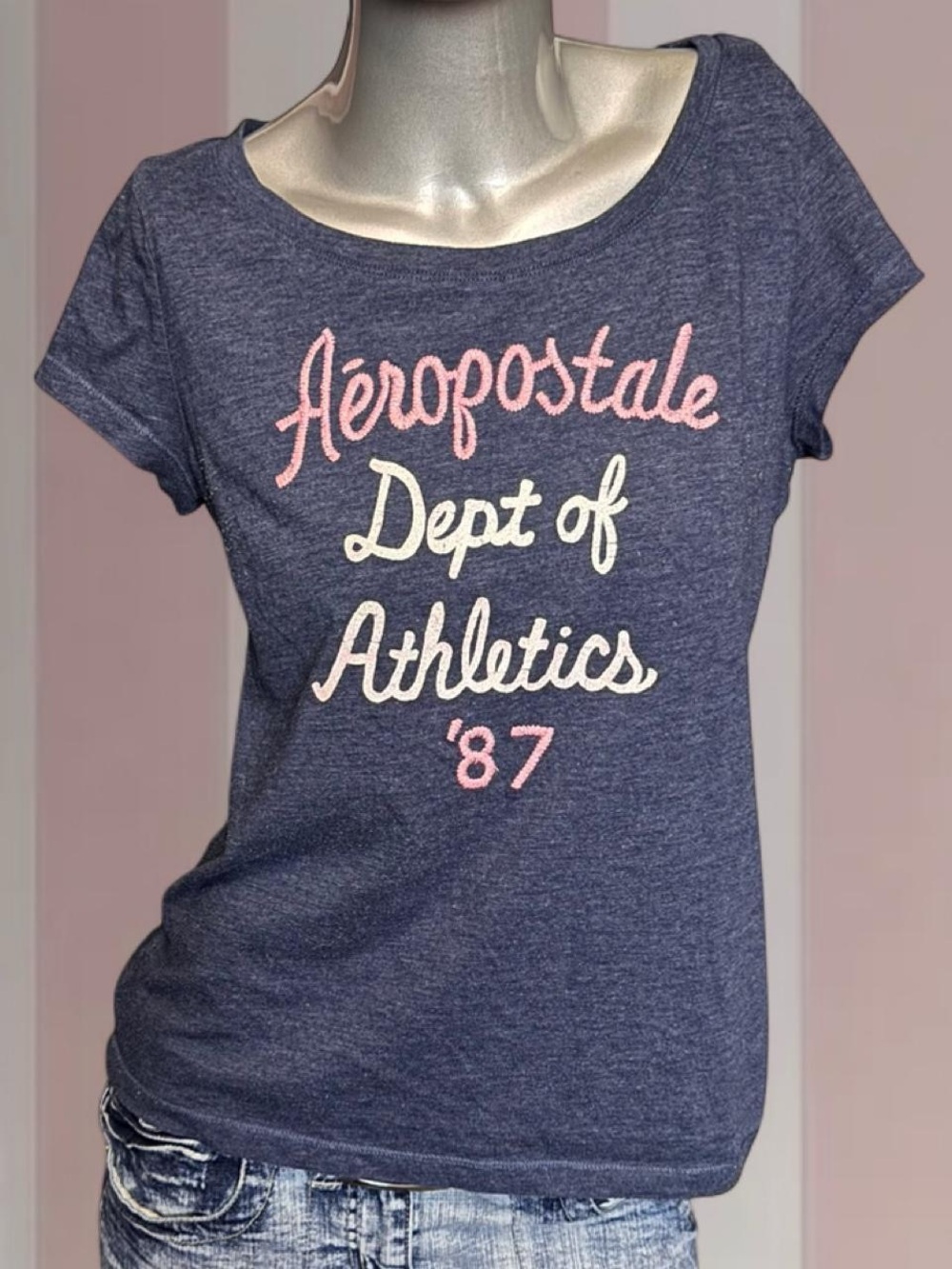 Aeropostale Navy Blue Vintage Y2K Baby Tee